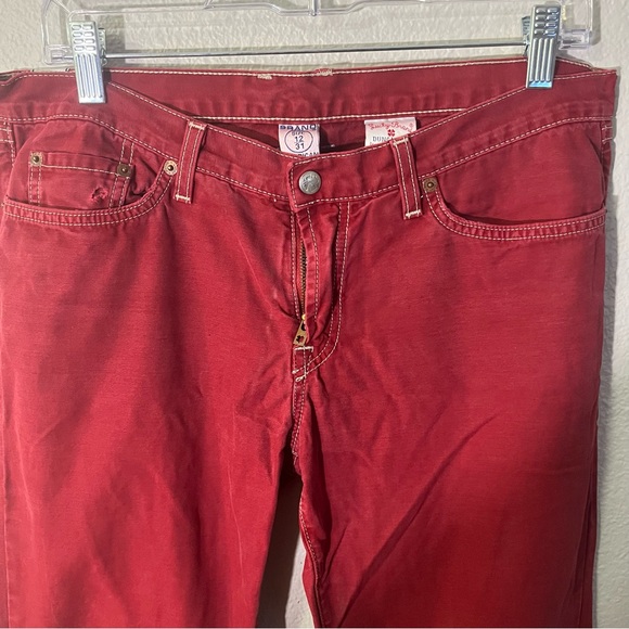 Lucky Brand red Dungarees Sz 12/31 - Picture 2 of 8